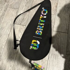 BRITTO Black Tennis Racket Cover with Colorful Logo